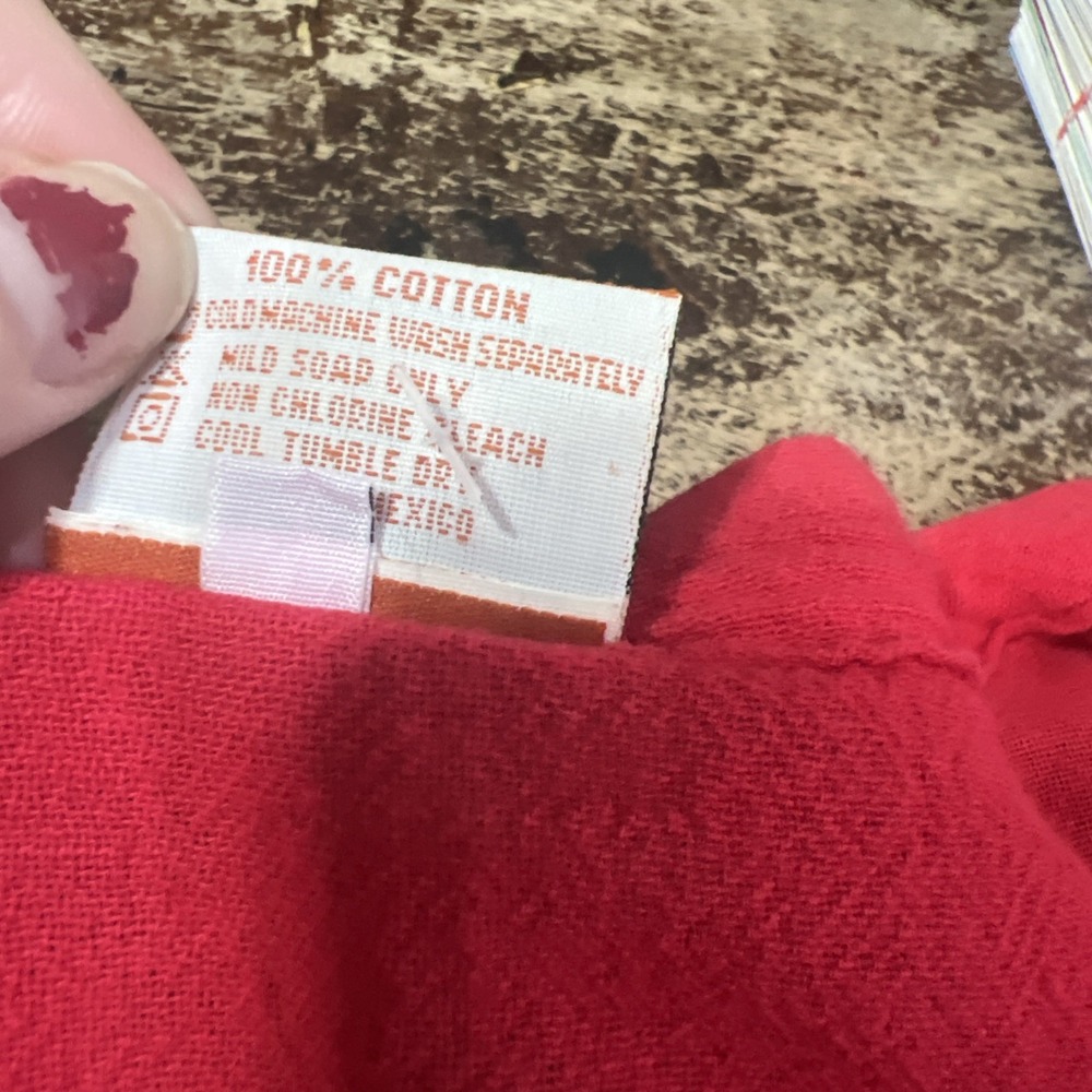 oh my gauze red gauze half sleeve cotton cutout cardigan jacket woman's 1 S M - Picture 6 of 7